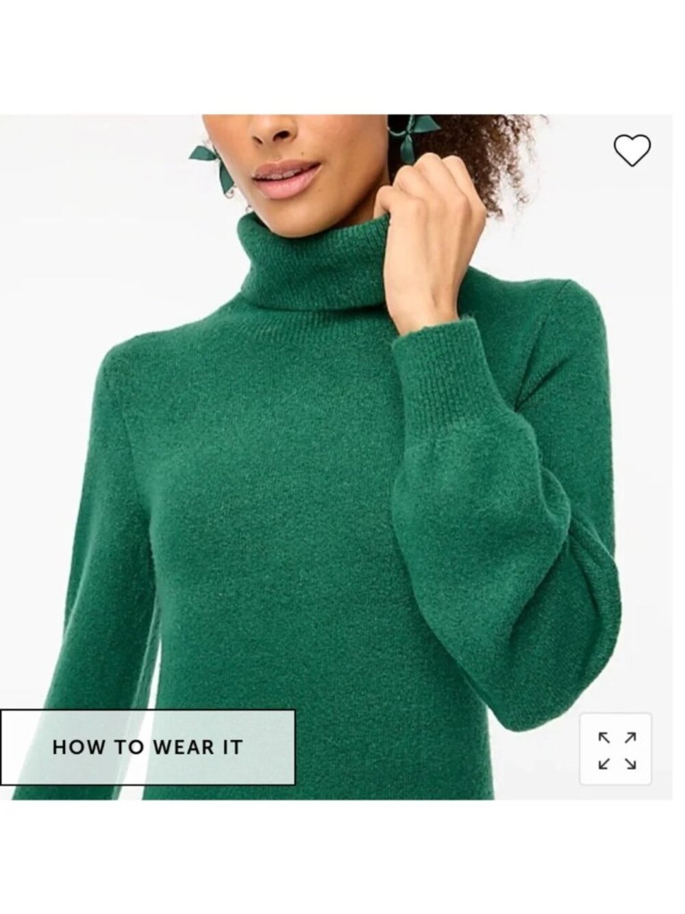 J.Crew Turtleneck Sweater Dress Size Small Green Smooth Soft Wool Blend Was $99 - Picture 3 of 14